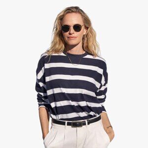AYR Early Mornings Tee - Navy/White Stripe